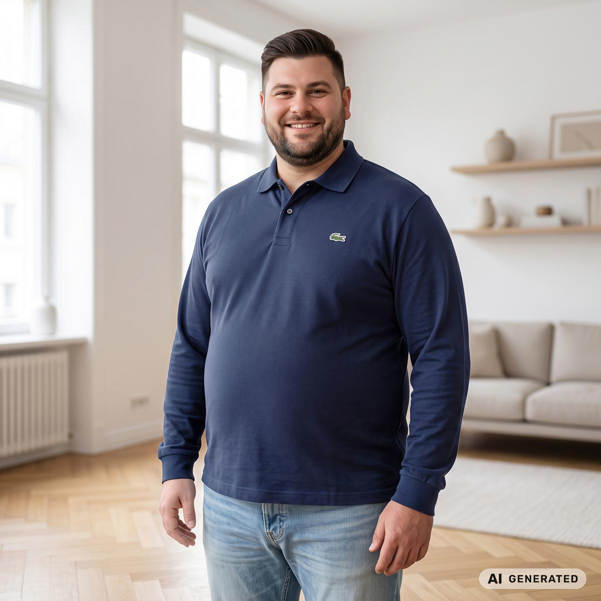 LACOSTE Poloshirt aus Baumwoll-Piqué marine