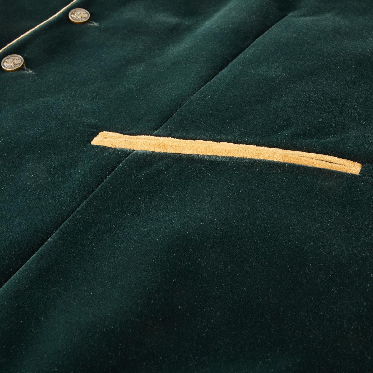 Pfundskerl Trachtenweste aus Samt dunkelgrün