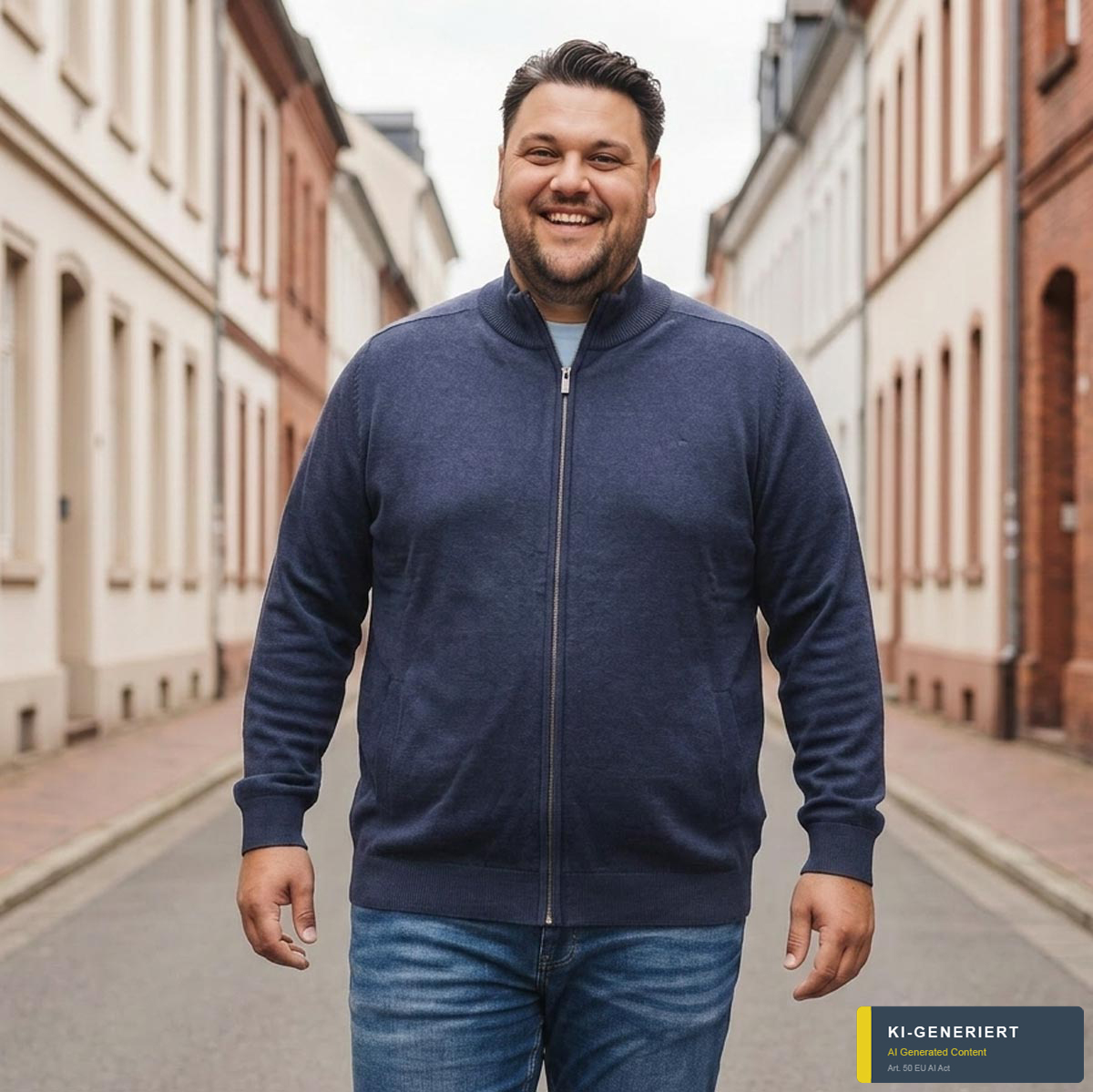 CASA MODA Strickjacke aus Pima-Baumwolle marine