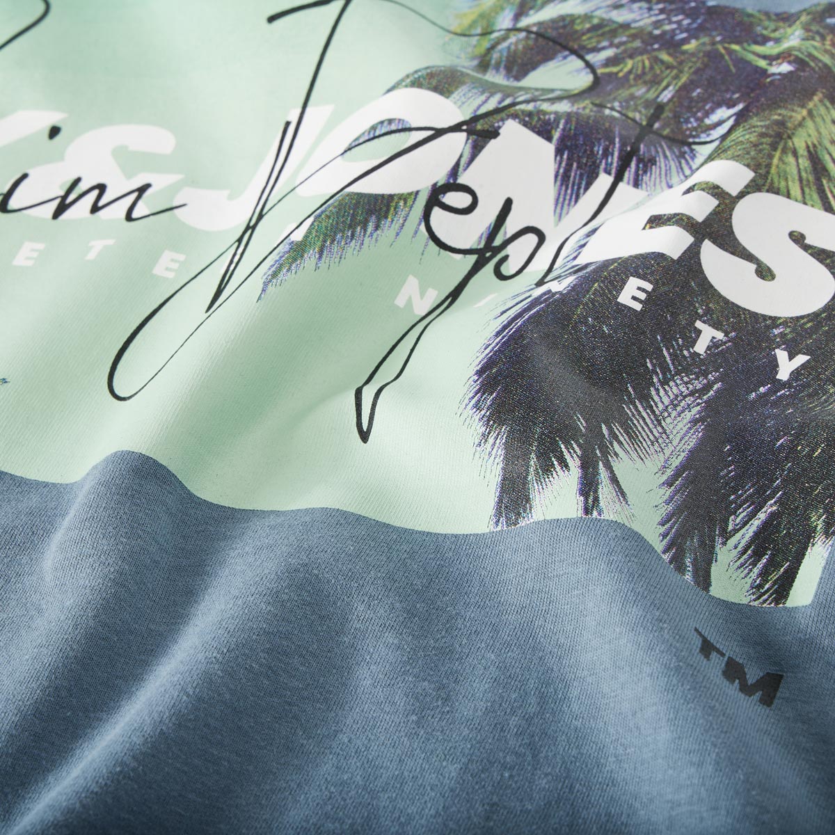 Jack&Jones T-Shirt mit Motiv-Print jeansblau