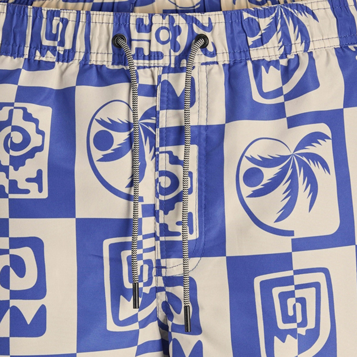 Jack&Jones Badeshorts mit Allover-Print blau/grau