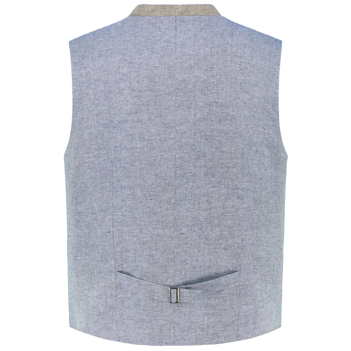 Weis Trachtenweste mit Leinen blau