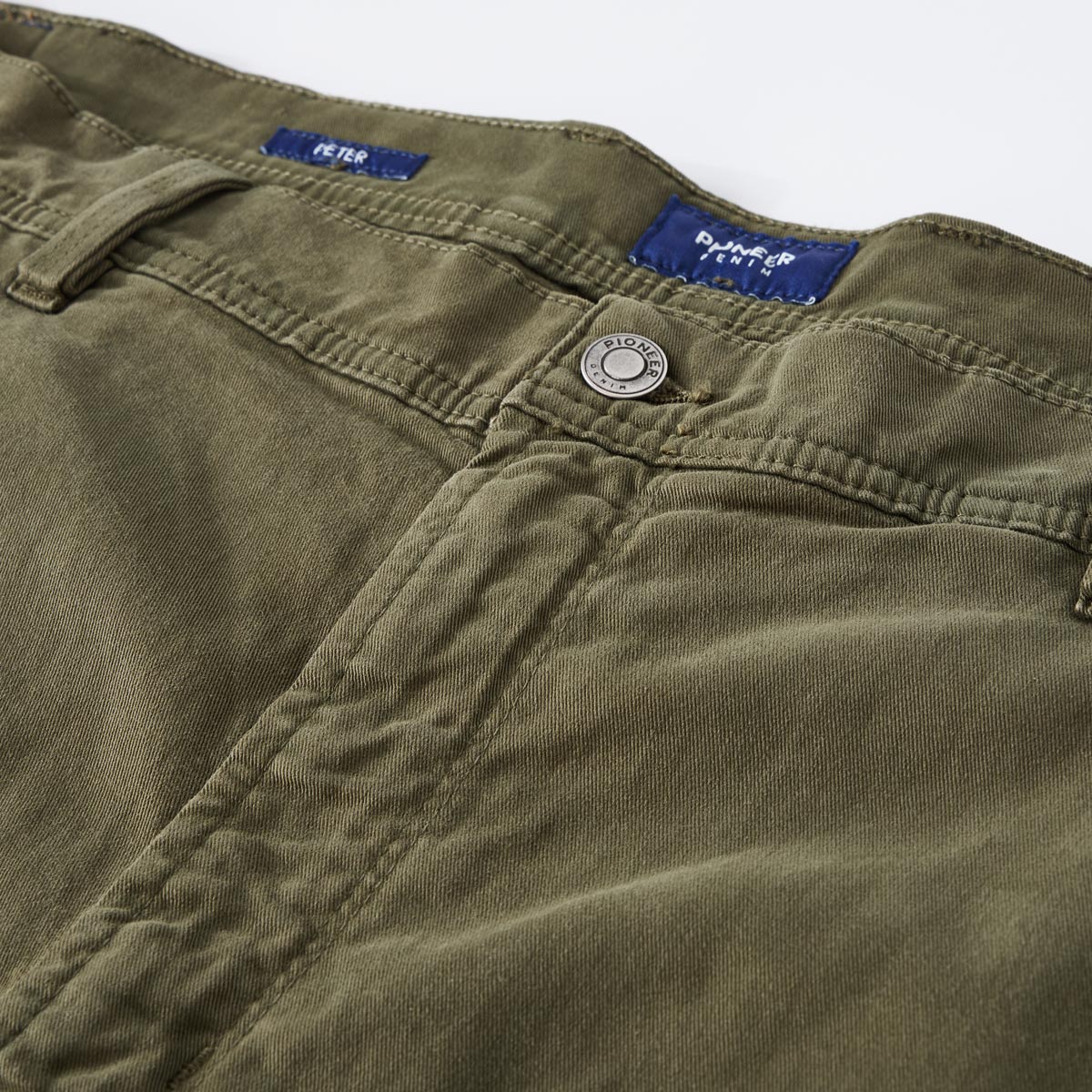Pioneer Five-Pocket-Hose „Peter“ mit Stretch, Loose Fit oliv