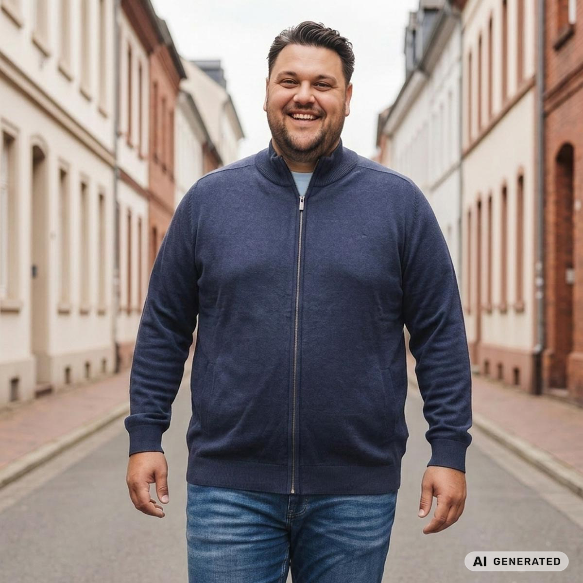 CASA MODA Strickjacke aus Pima-Baumwolle marine