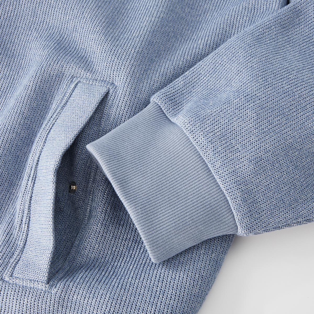BOSS Troyerpullover aus Baumwollmix mittelblau