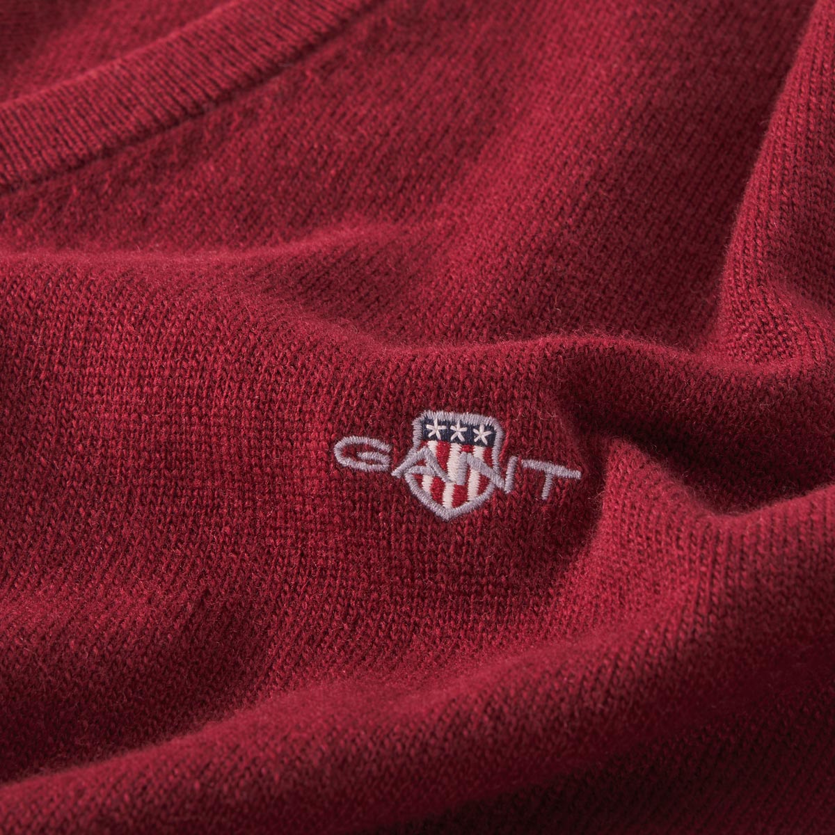 Gant Feinstrickpullover mit Lammwolle dunkelrot