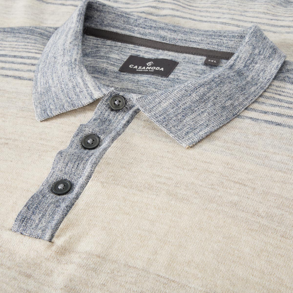 CASA MODA Strickpolo mit Allover-Muster beige