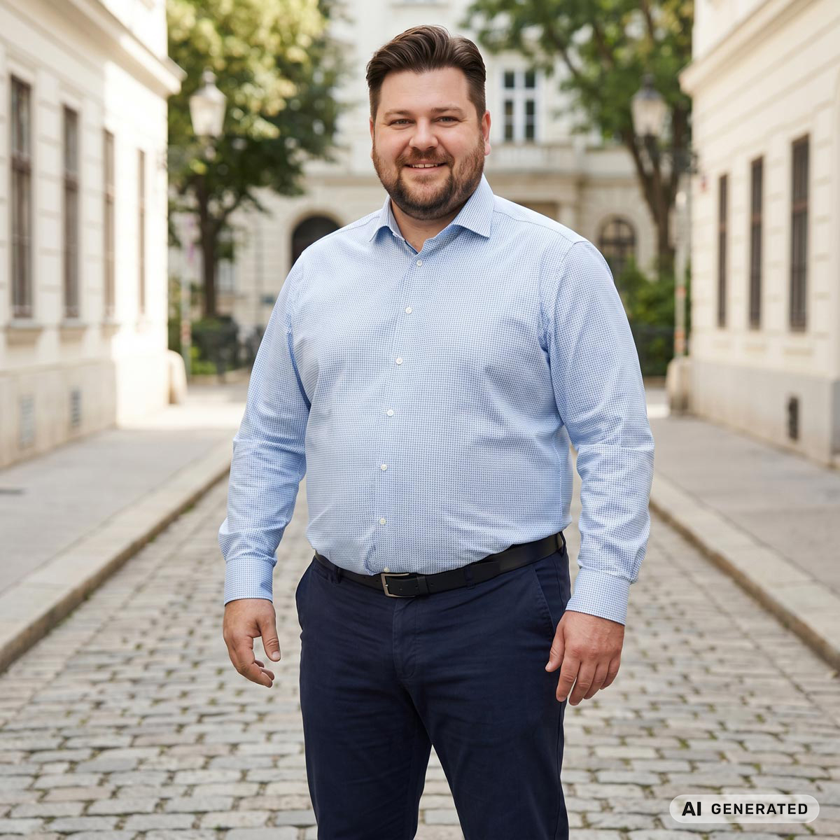 VENTI Businesshemd mit Elasthan blau