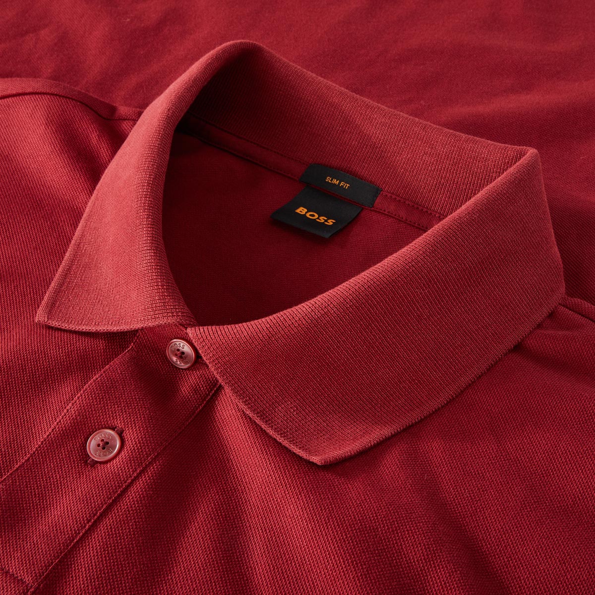 BOSS Poloshirt mit Biobaumwolle weinrot