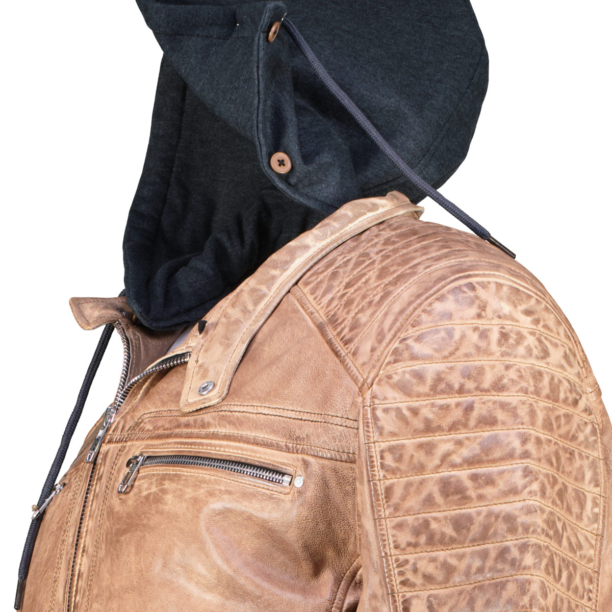 Maddox Lederjacke im Biker-Stil hellbraun