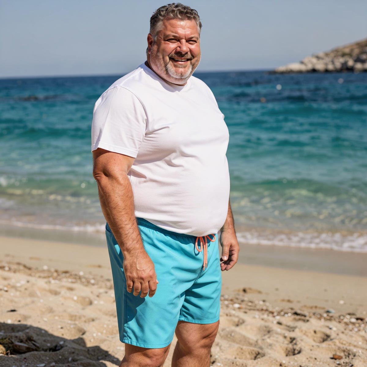 Pfundskerl Elastische Badeshorts für optimale Beweglichkeit hellblau