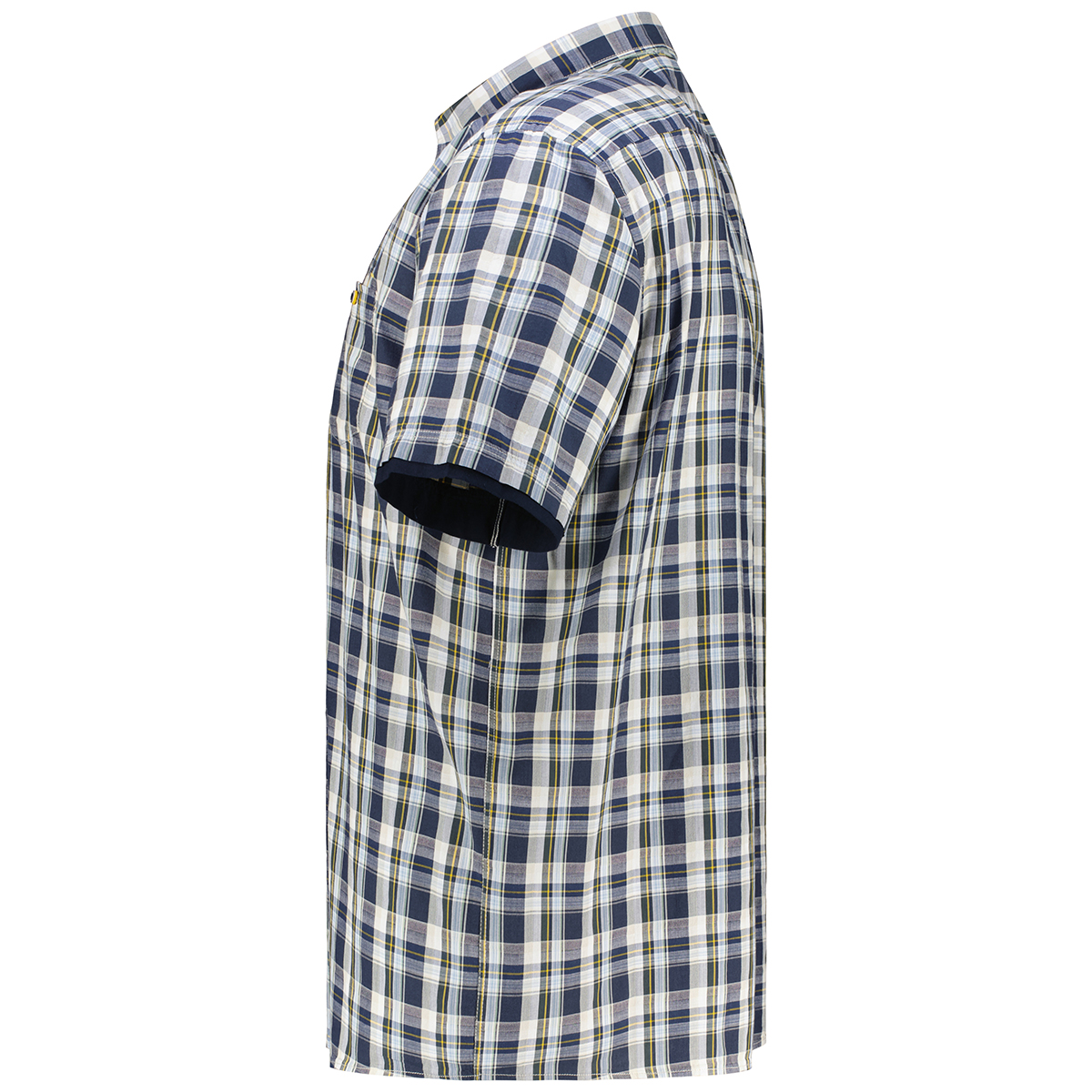 CASA MODA Kariertes Freizeithemd, Short Style blau