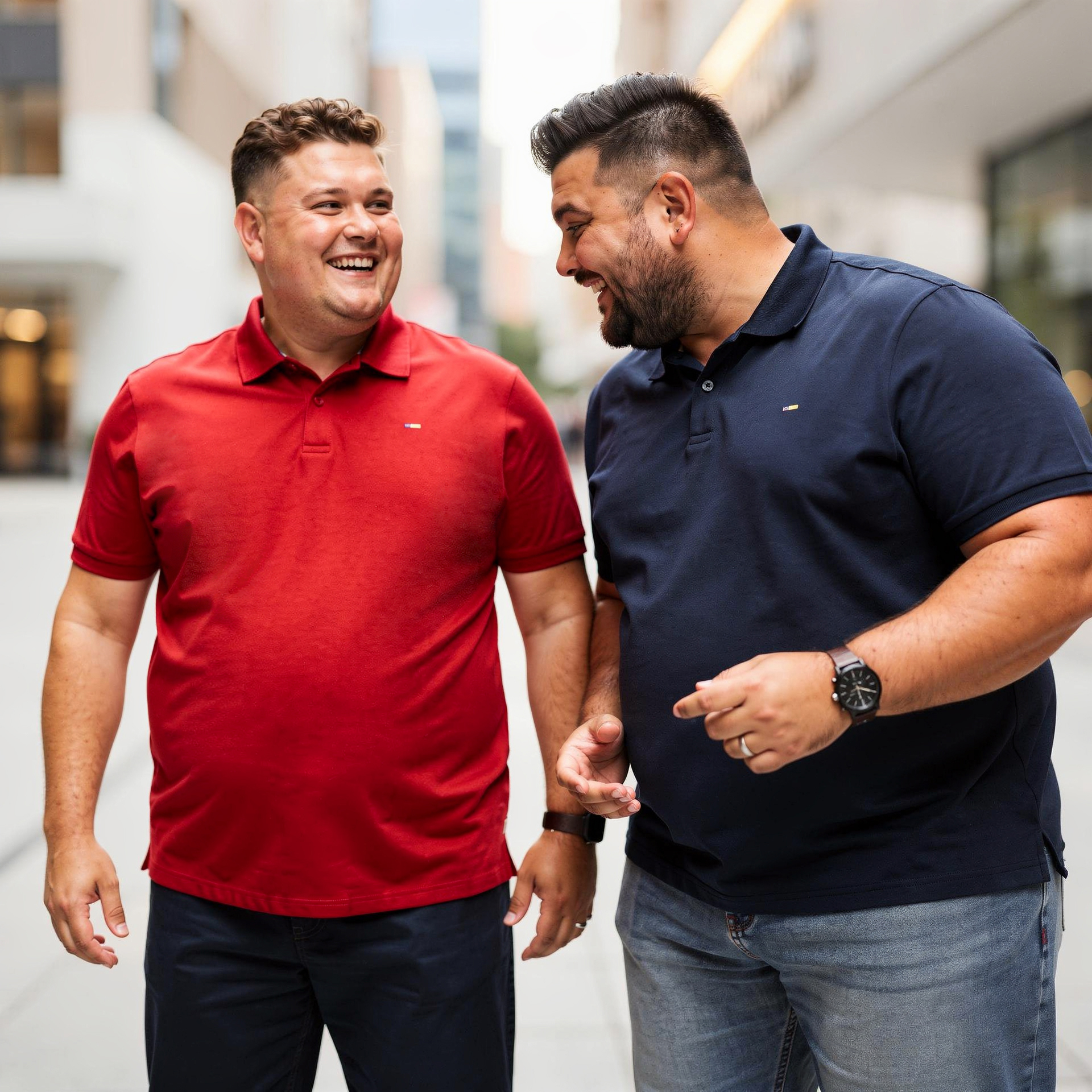 Pfundskerl Doppelpack Poloshirt aus Baumwolle dunkelblau/rot