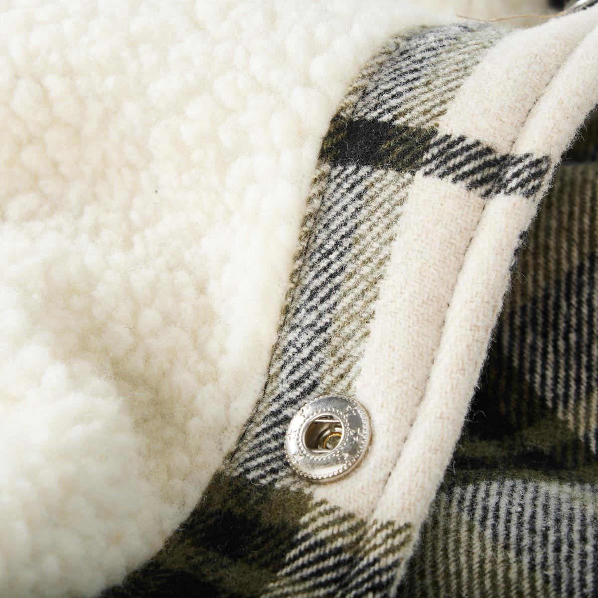 Jack&Jones Karierte Hemdjacke mit Teddyfutter oliv