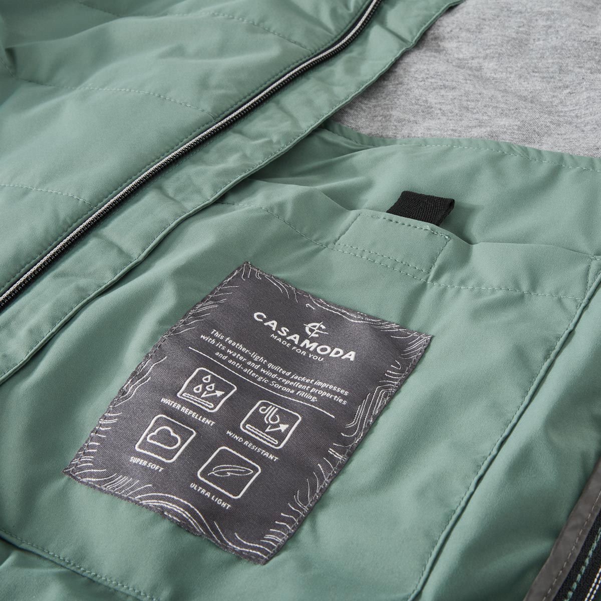 CASA MODA Leichte Weste, wasser- und windabweisend grün