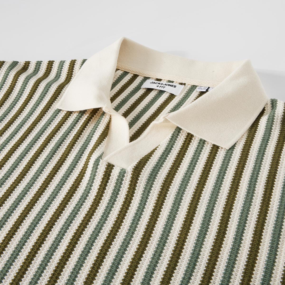 Jack&Jones Strick-Poloshirt mit Muster grün