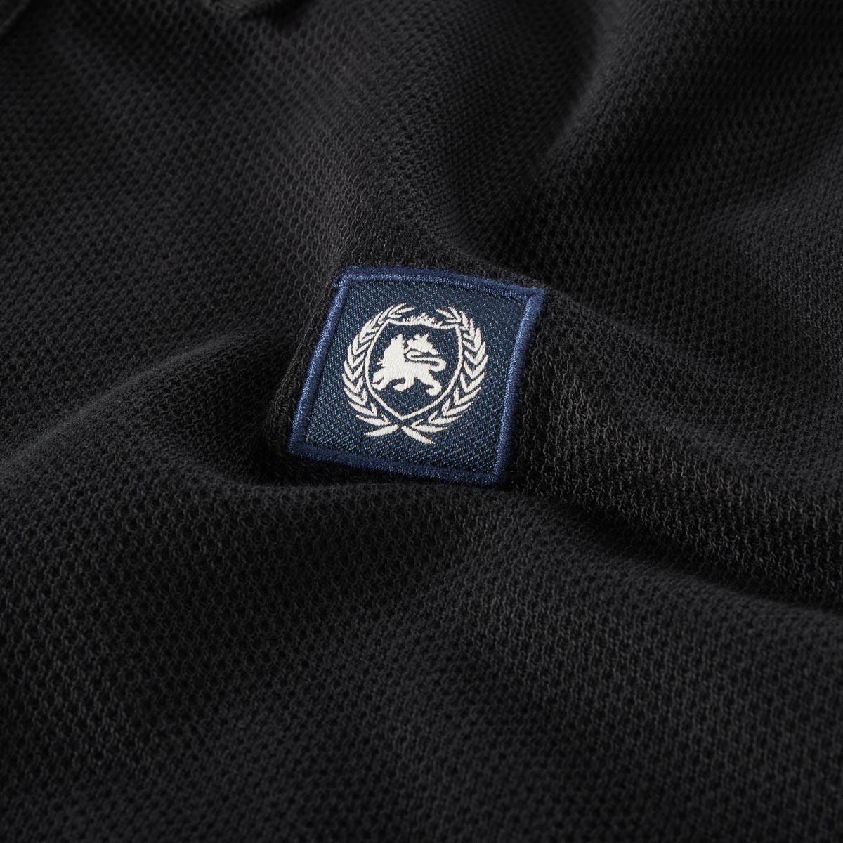 Lerros Poloshirt mit Strukturgewebe schwarz