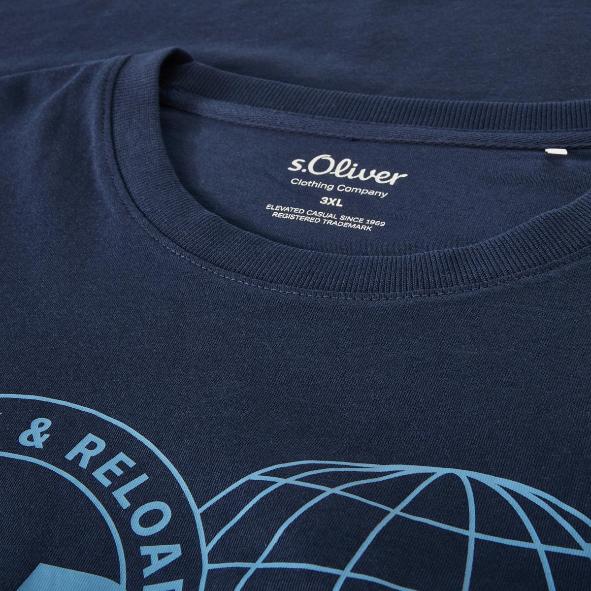 s.Oliver T-Shirt mit Motiv-Print dunkelblau