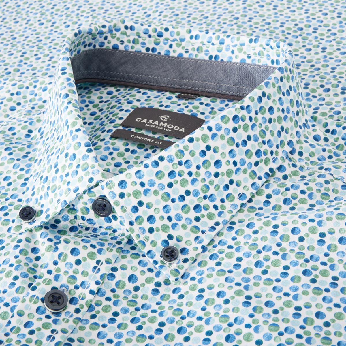 CASA MODA Freizeithemd mit Allover-Muster grün