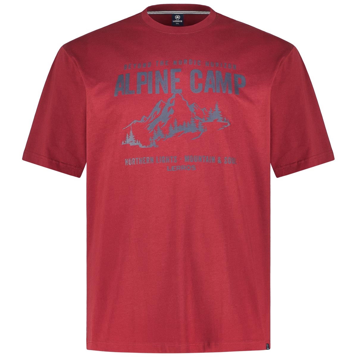 Lerros T-Shirt mit Motiv-Print Farbe dunkelrot Größe: 3XL günstig online kaufen