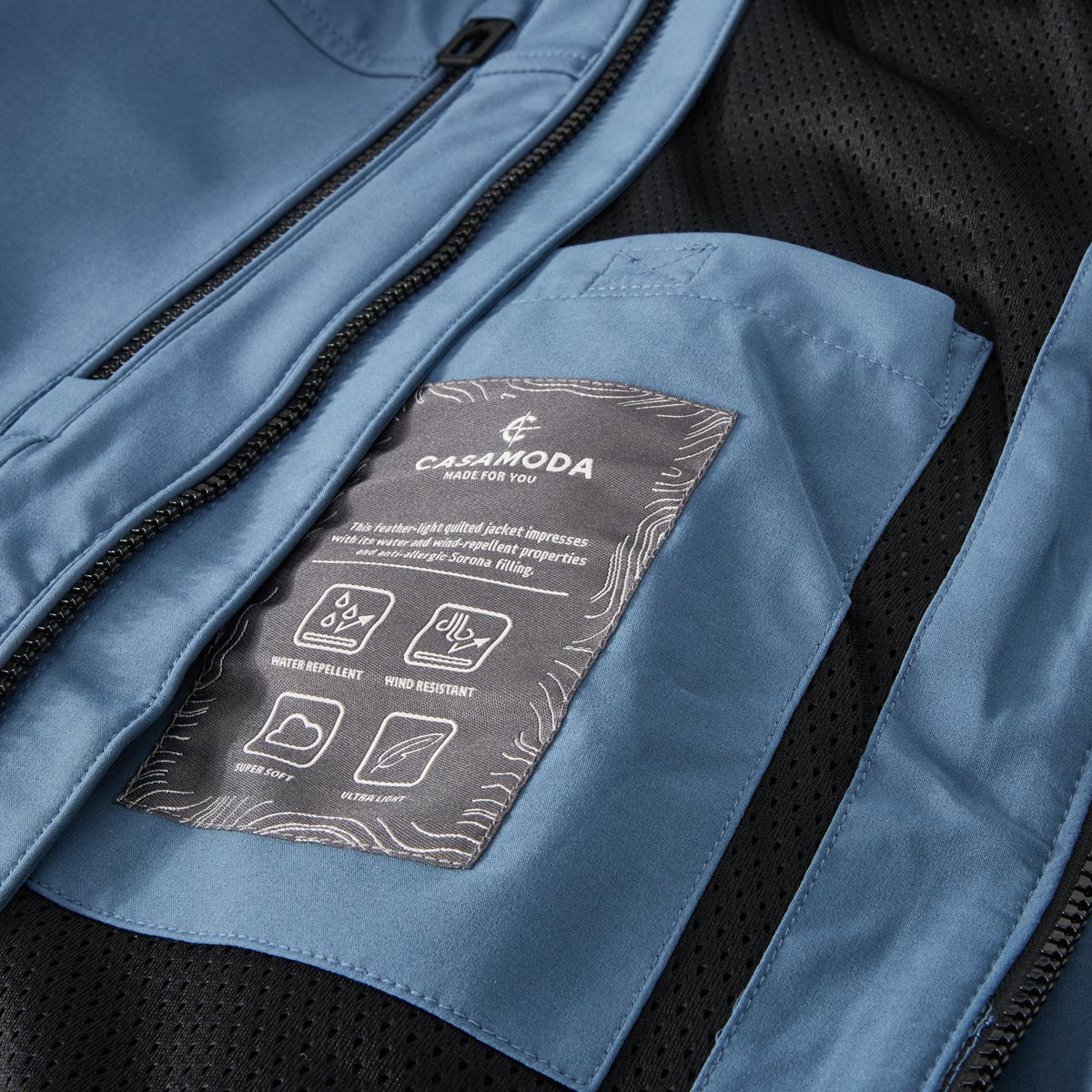 CASA MODA Softshell-Funktionsjacke, winddicht jeansblau