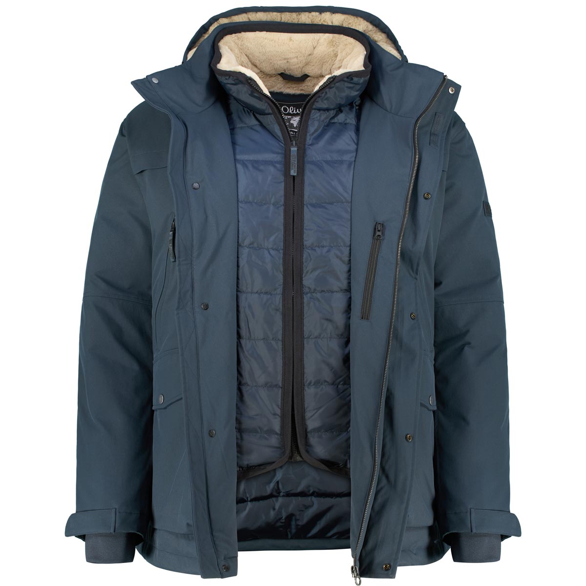 s.Oliver Fieldjacket, wasserabweisend blau