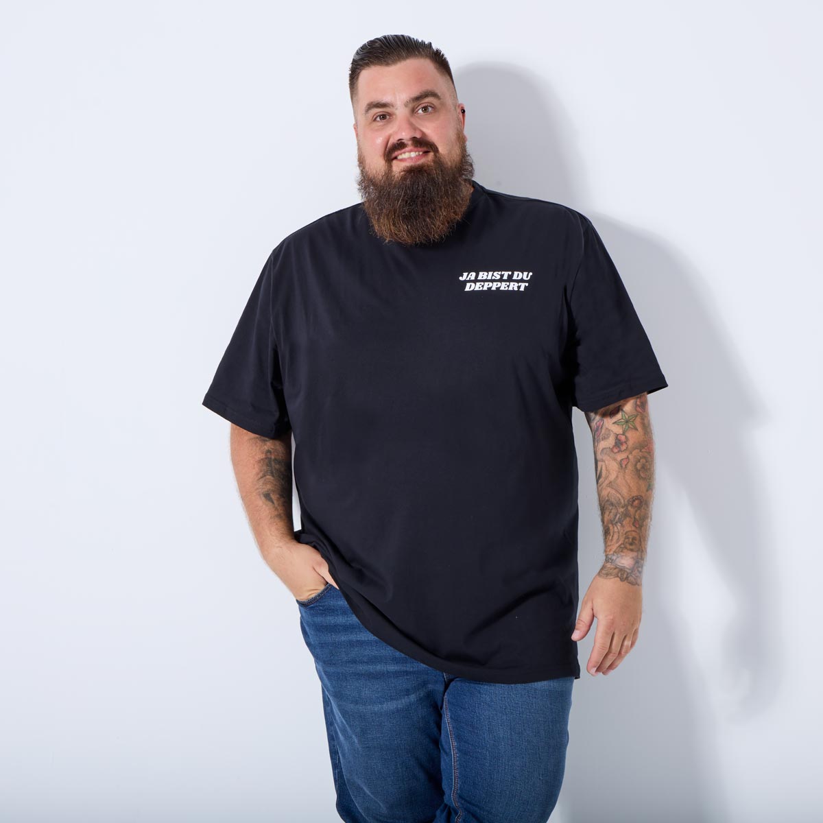 Pfundskerl T-Shirt mit Statement-Print schwarz