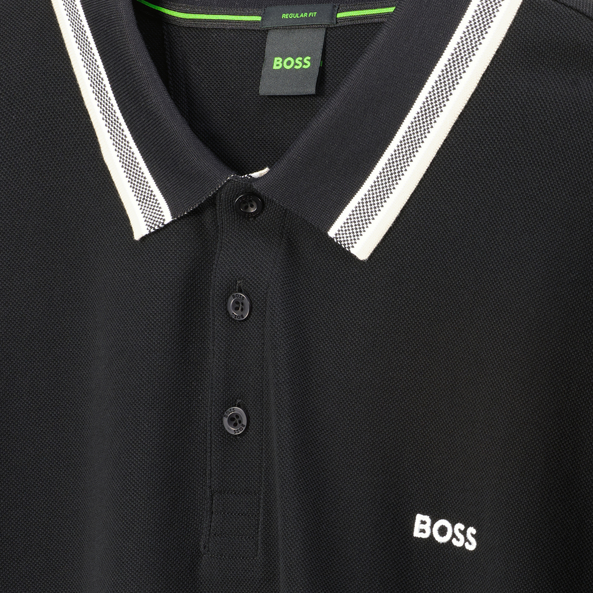 BOSS Poloshirt mit Kontrastdetails schwarz