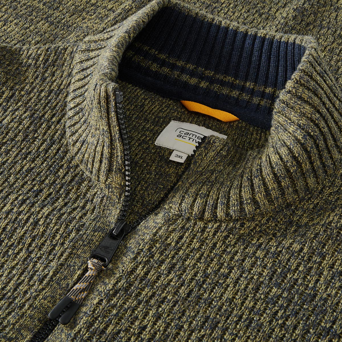 camel active Strickpullover aus Baumwollmischung oliv