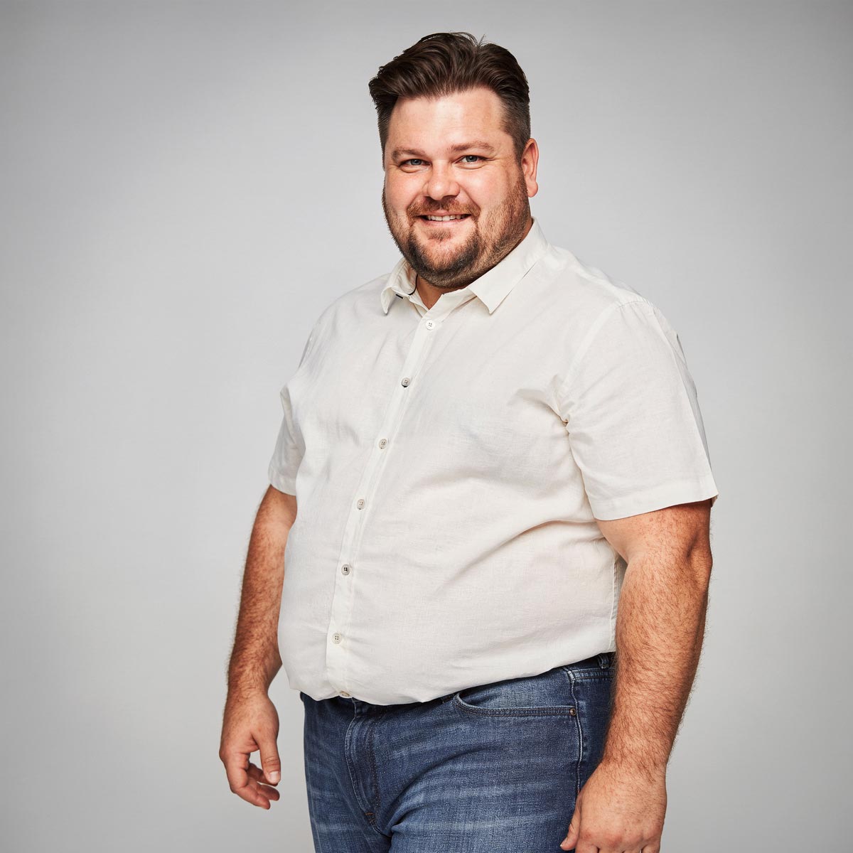 Pfundskerl Freizeithemd mit Leinen weiß