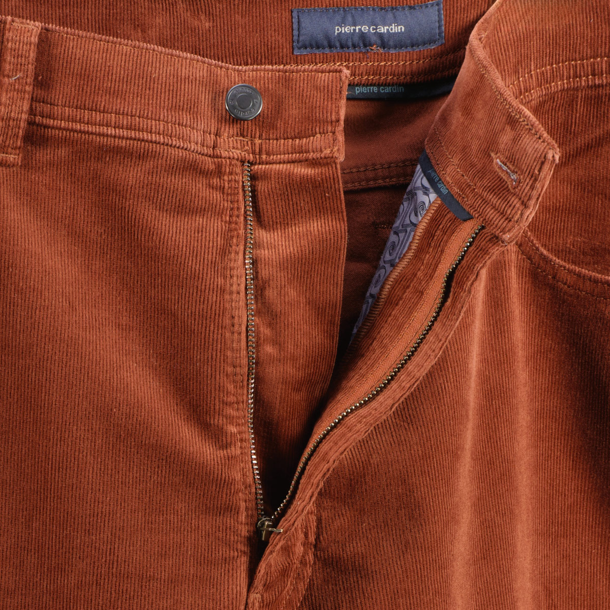 Pierre Cardin Cordhose "Lyon" mit Stretch, Tapered Fit terra