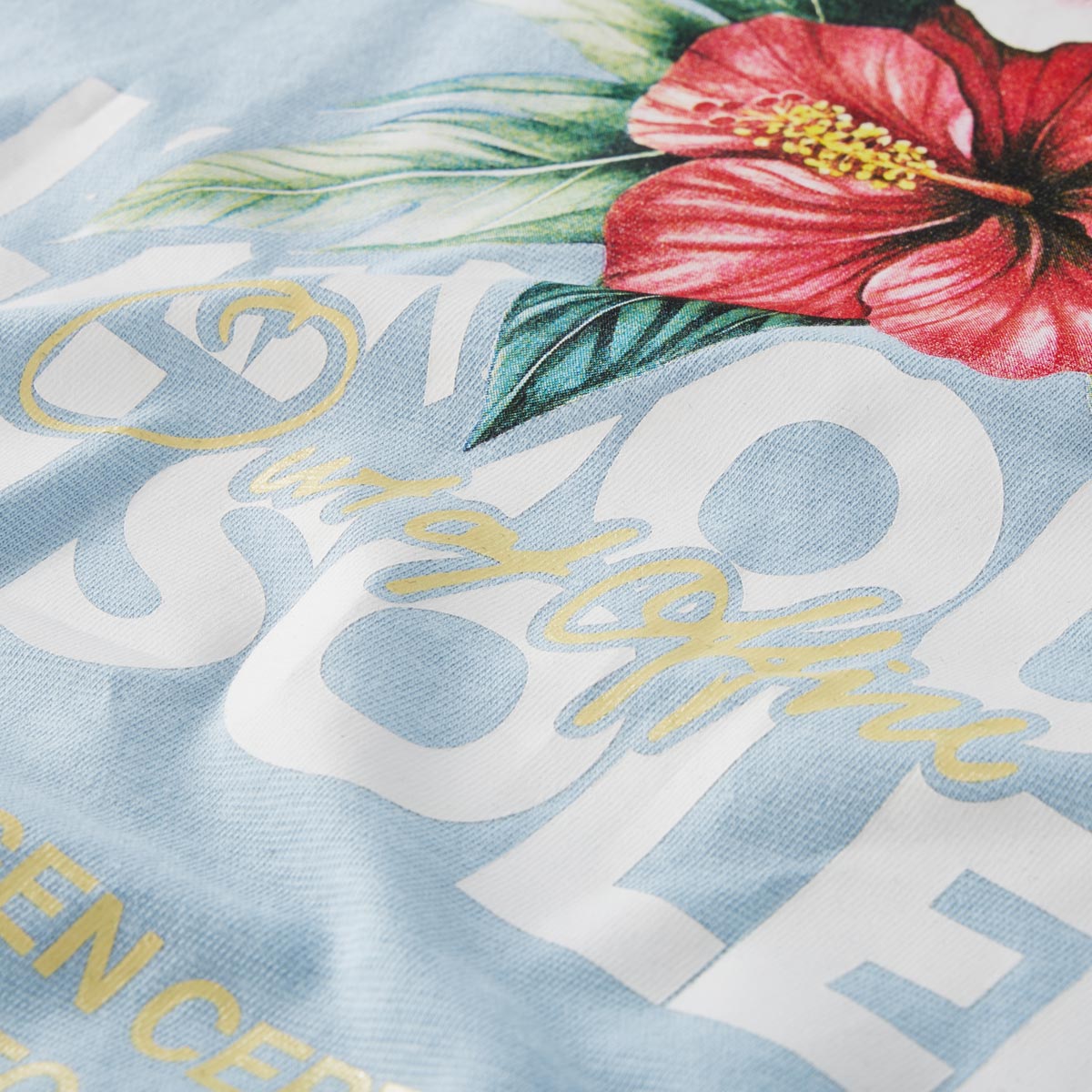 Jack&Jones T-Shirt mit Print auf Vorder- und Rückseite hellblau