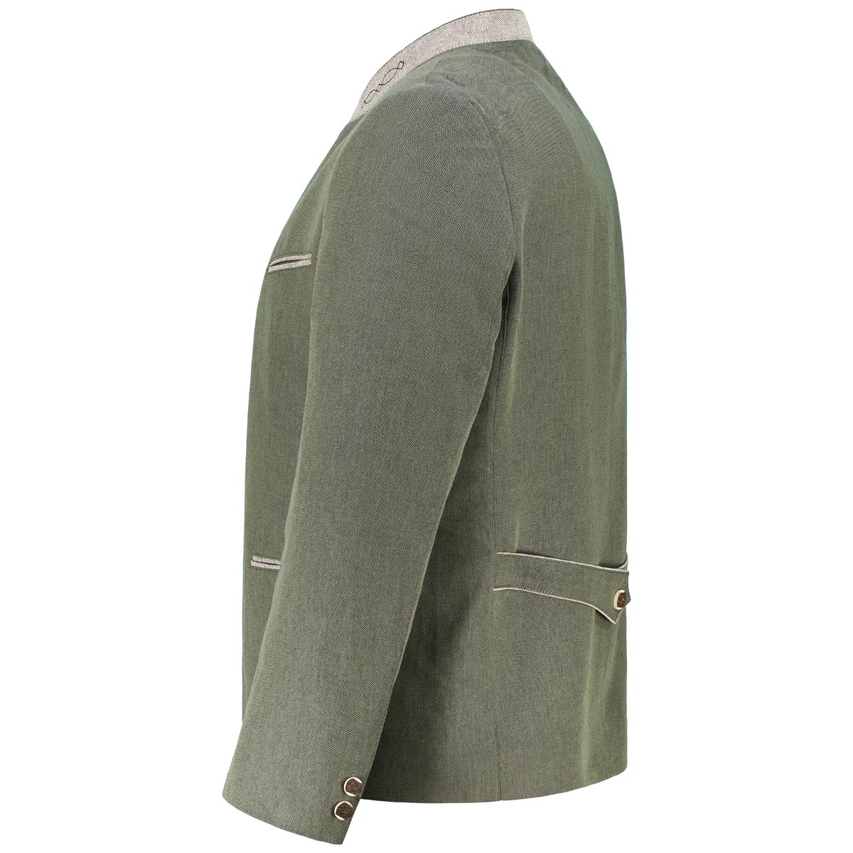 Weis Trachtenjanker mit Leinen grün