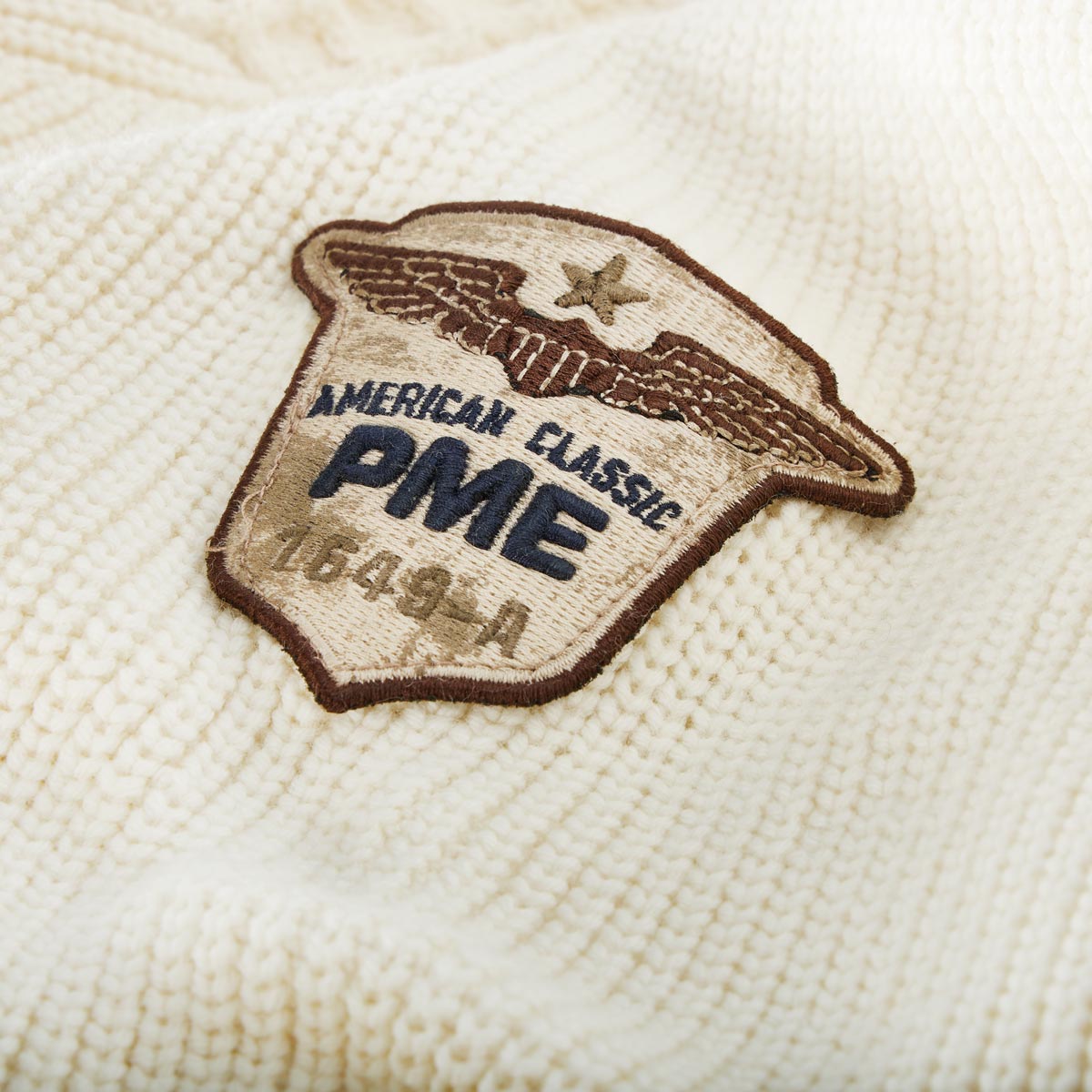 PME LEGEND Pullover mit Troyerkragen weiß