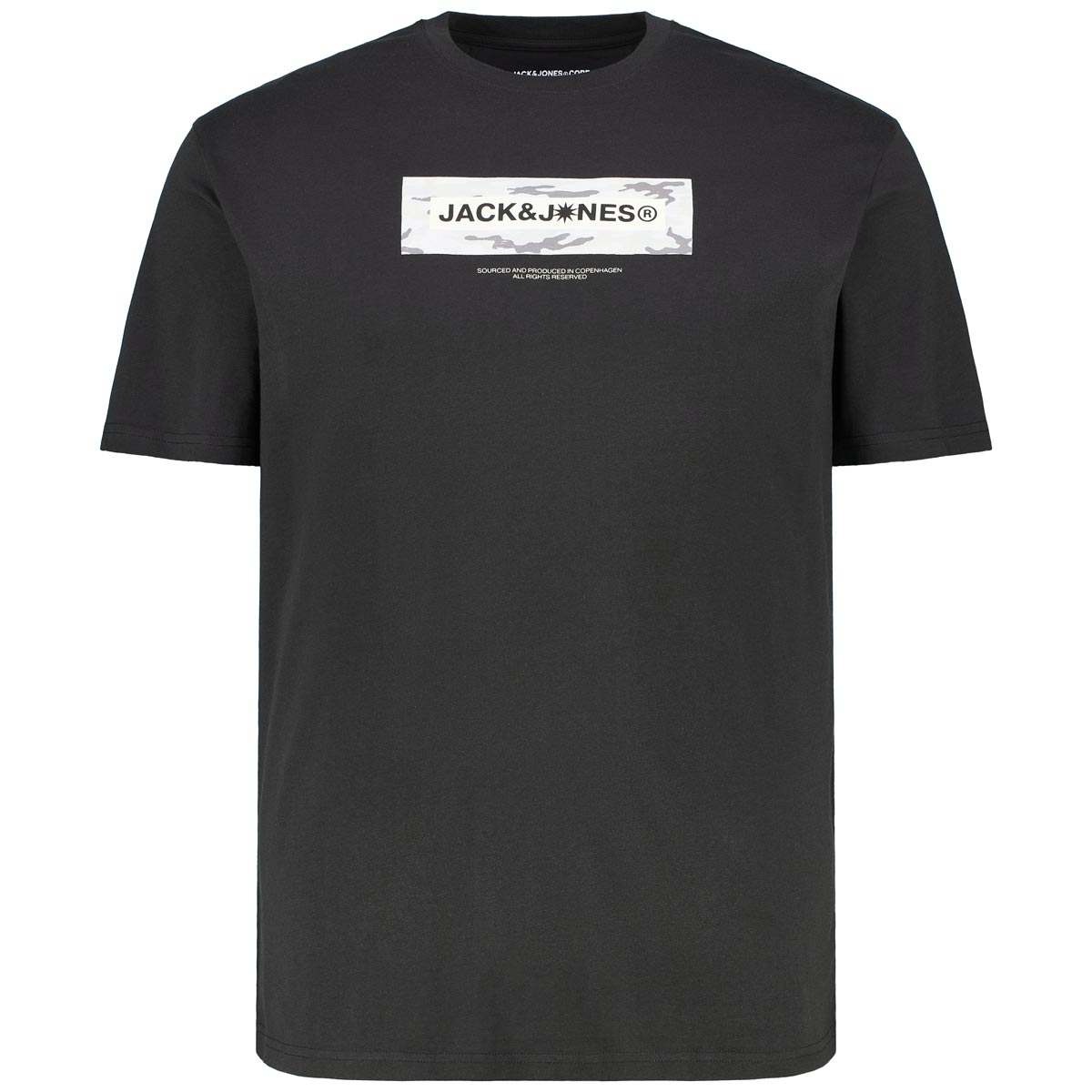 Jack&Jones T-Shirt mit Label-Print Farbe schwarz Größe: 7XL günstig online kaufen