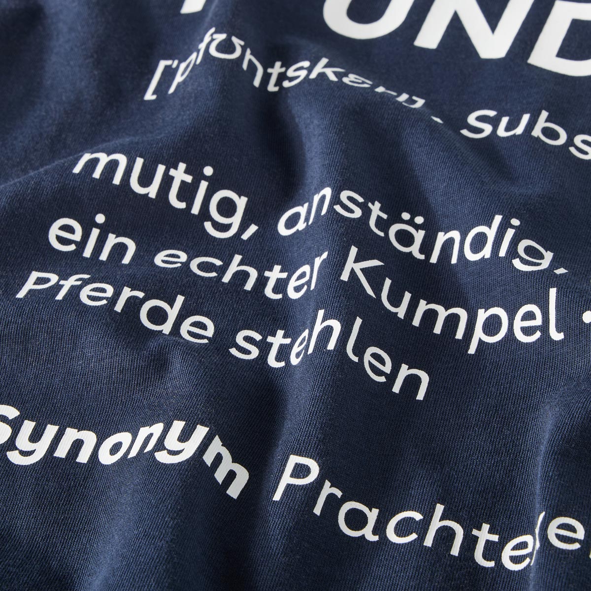 Pfundskerl T-Shirt mit Print auf Vorder- und Rückseite dunkelblau