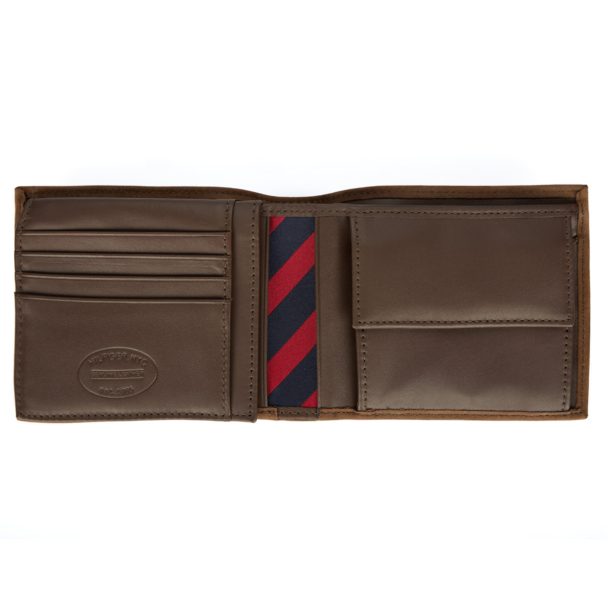 Tommy Hilfiger Geldbörse aus Leder, 12,5 cm x 10 cm braun