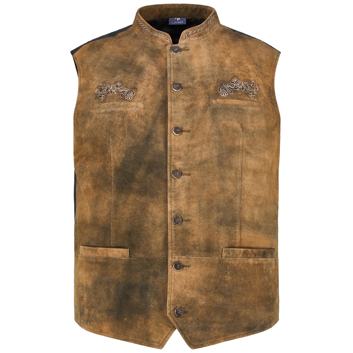 Pfundskerl Trachtenweste aus Ziegenvelour beige
