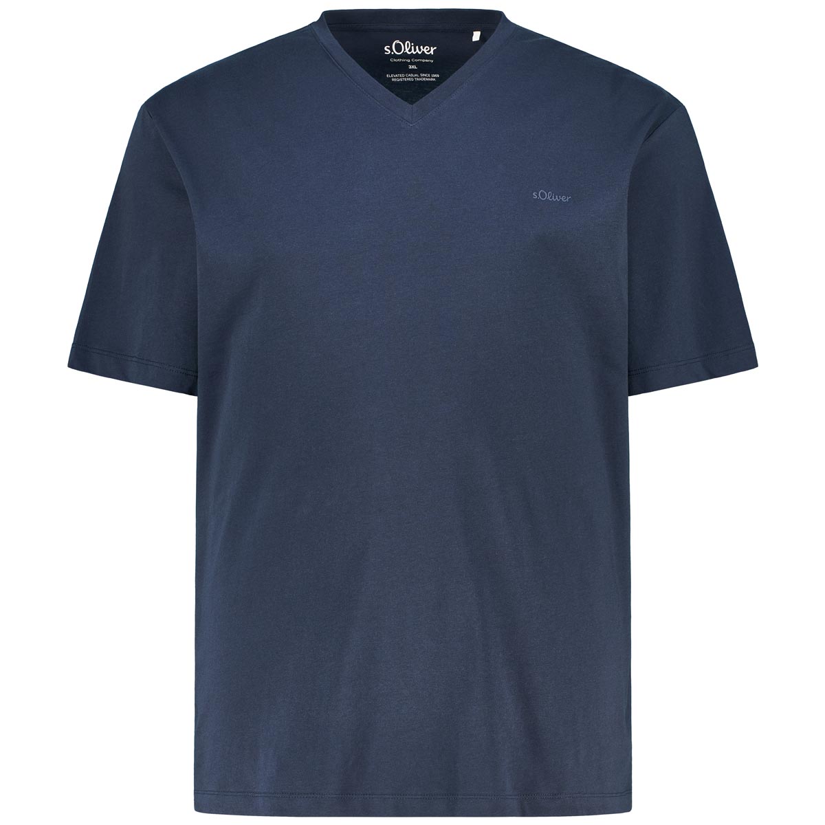 s.Oliver Basic-T-Shirt mit V-Ausschnitt Farbe blau Größe: 4XL günstig online kaufen