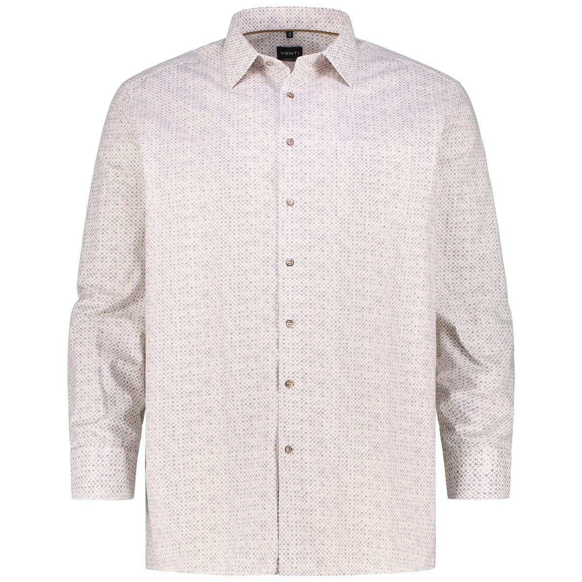 VENTI Businesshemd mit Allover-Muster Farbe beige Größe: 46 günstig online kaufen