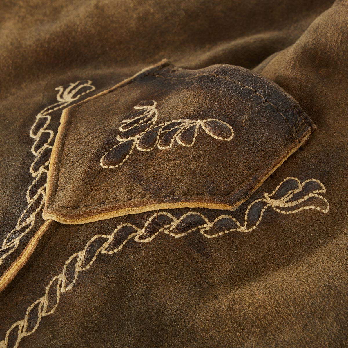 Maddox Kurze Lederhose ohne Latz dunkelbraun