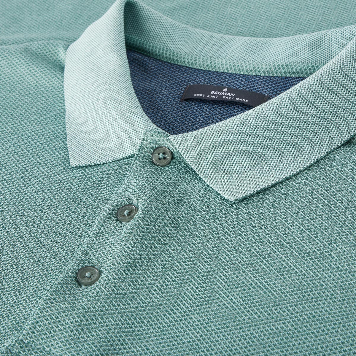 RAGMAN Pflegeleichtes Poloshirt "Soft Knit" grün