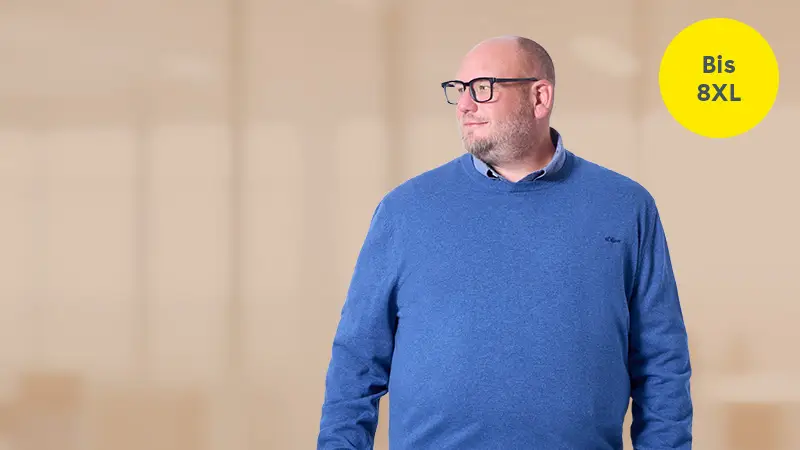 Blauer Strickpullover für Herren in großen Größen bis 8XL.