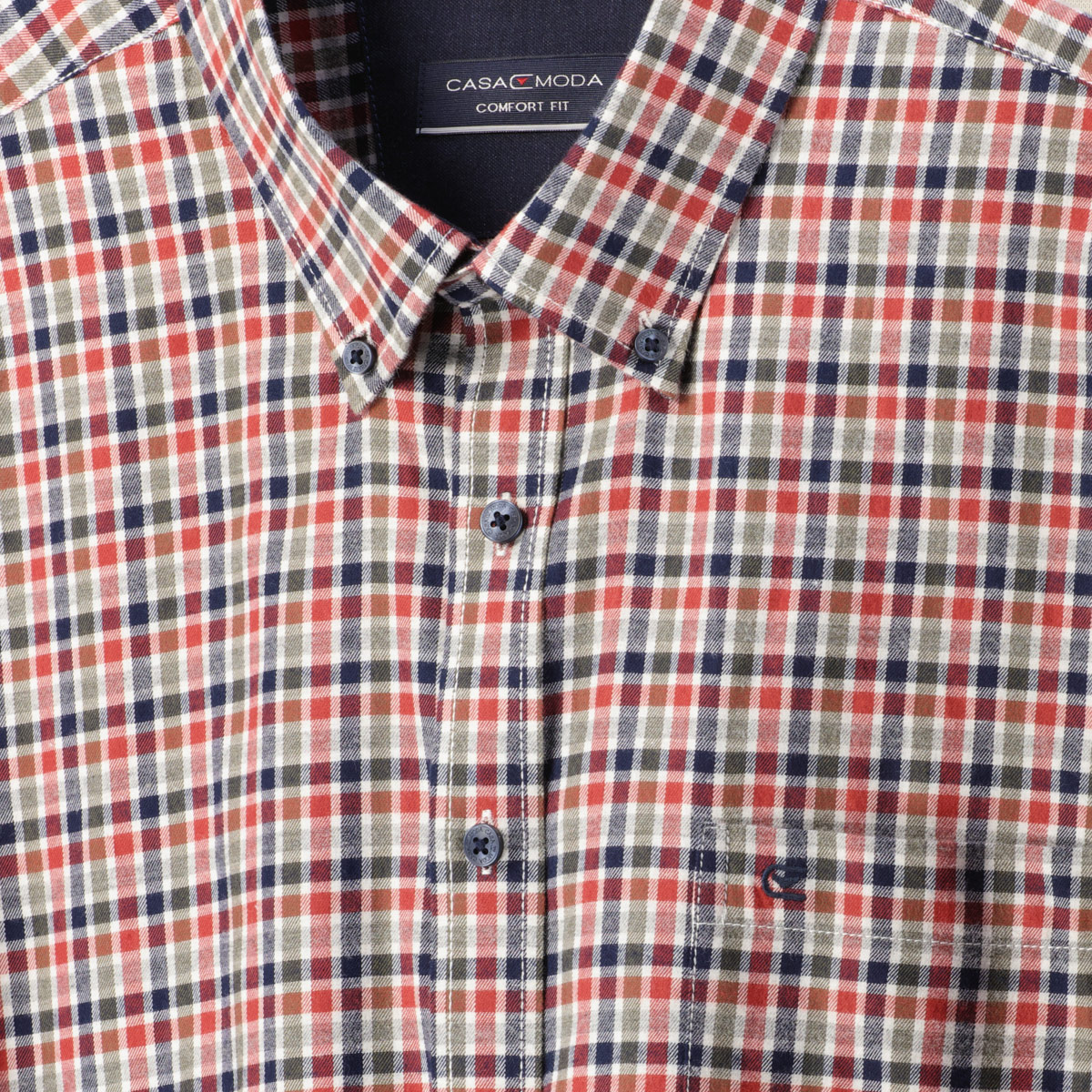 CASA MODA Kariertes Freizeithemd aus Baumwoll-Flanell orange