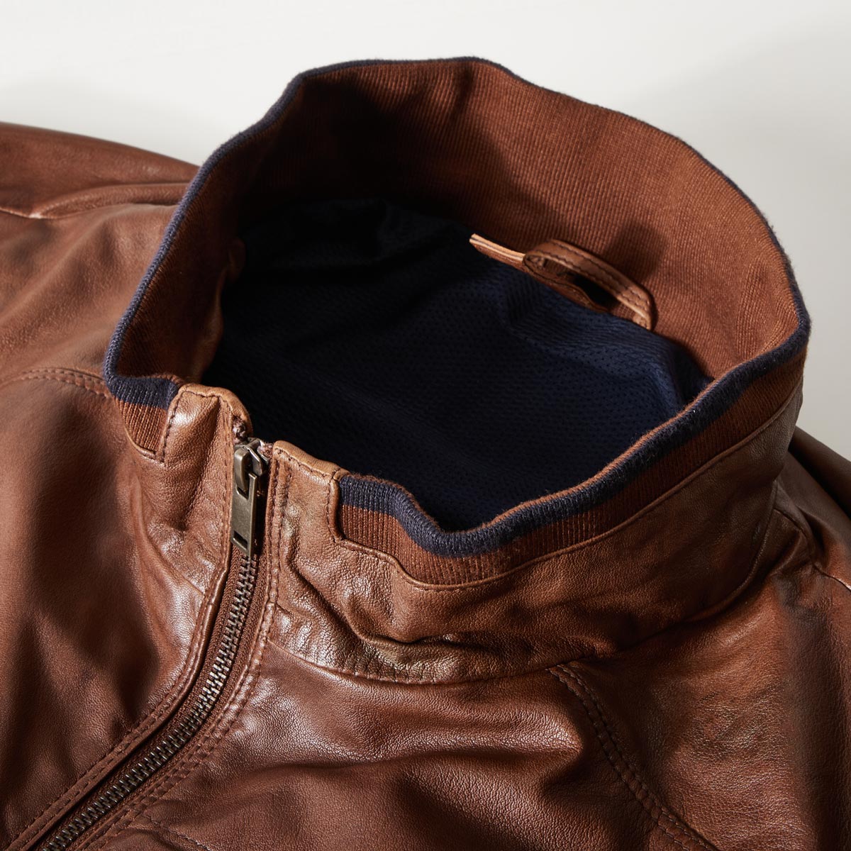 North Lederjacke aus Lammleder cognac