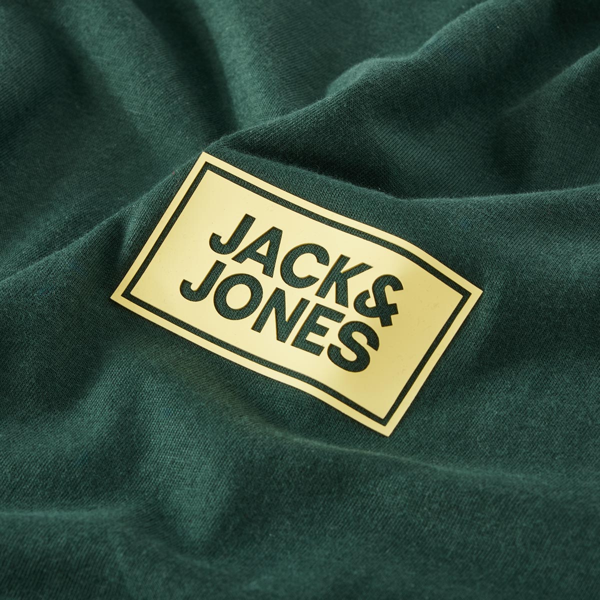 Jack&Jones T-Shirt mit Label-Print dunkelgrün