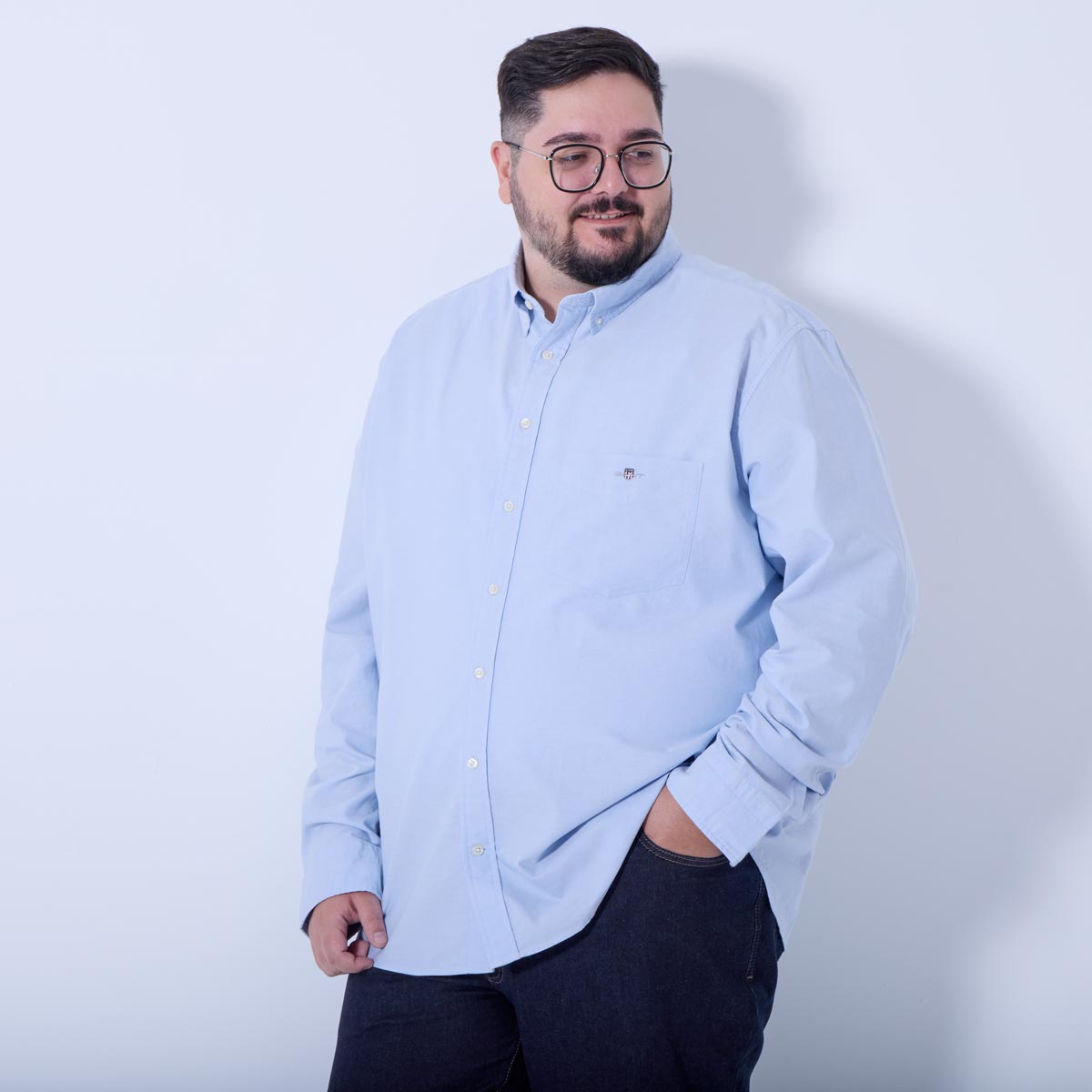 Gant Freizeithemd aus Baumwolle hellblau