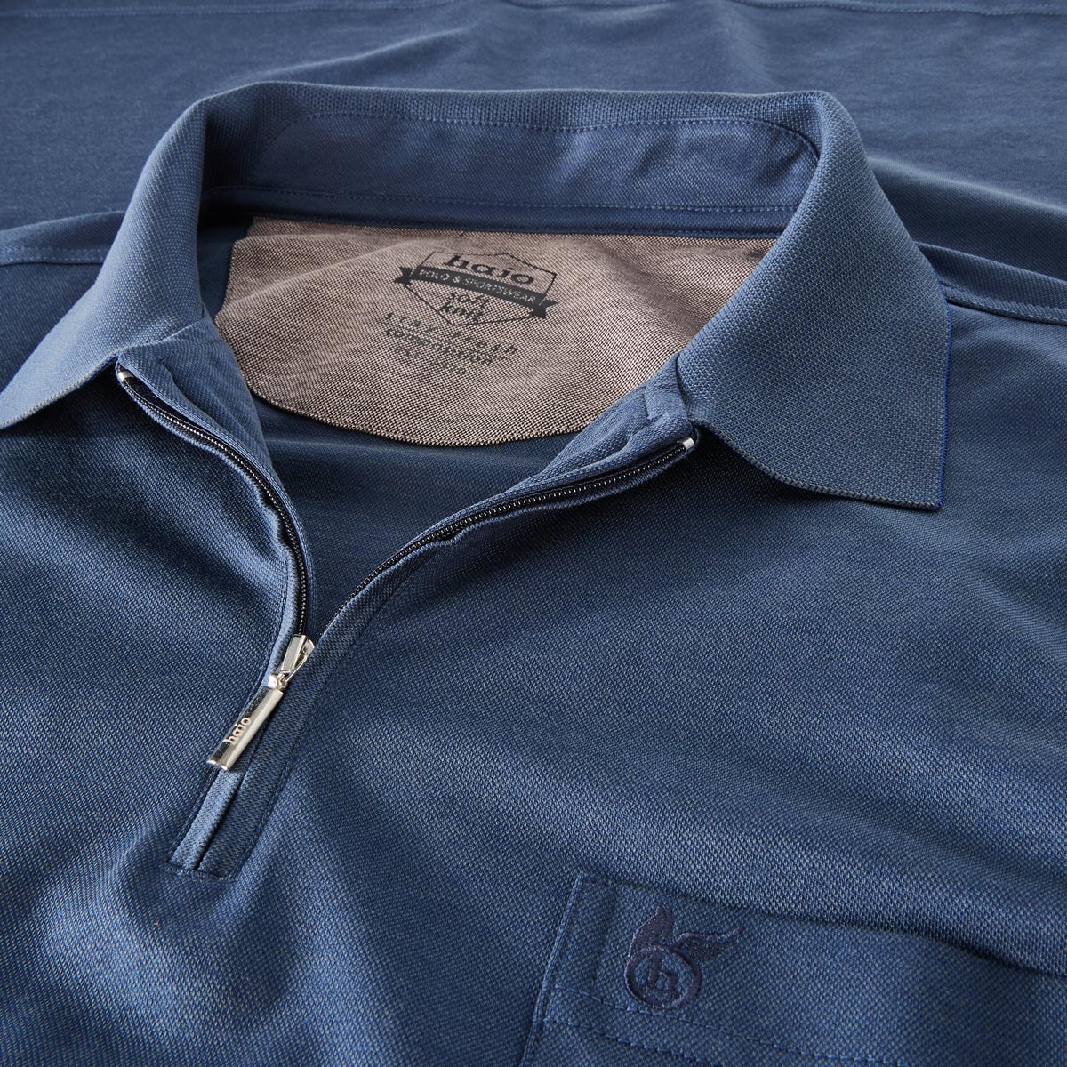 Hajo Poloshirt aus Baumwollmischung marine