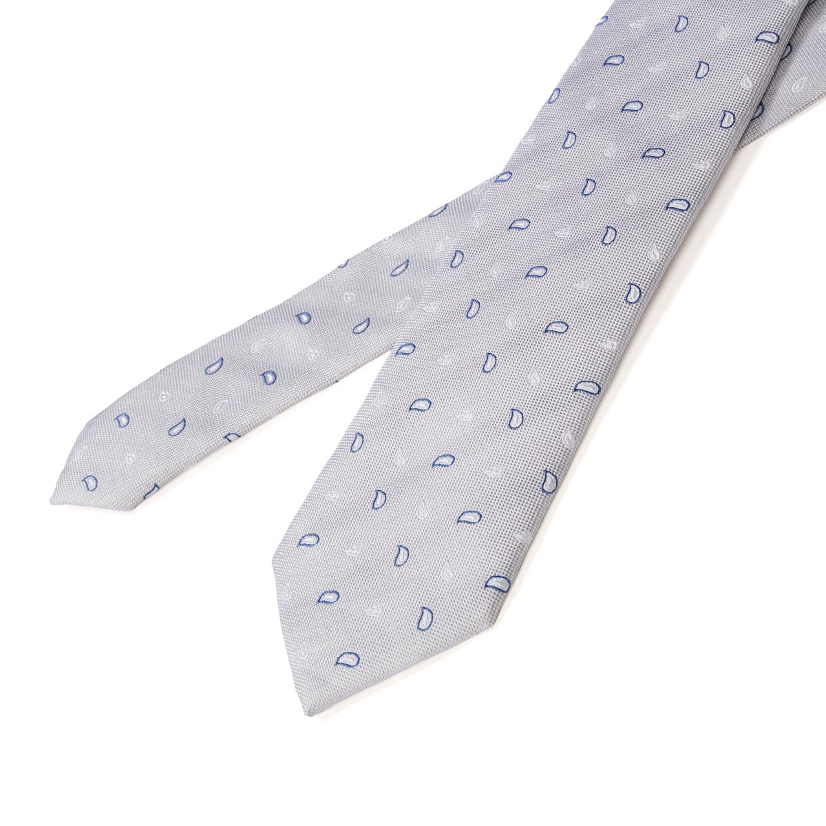 Pfundskerl Extralange Seidenkrawatte mit Webmuster grau