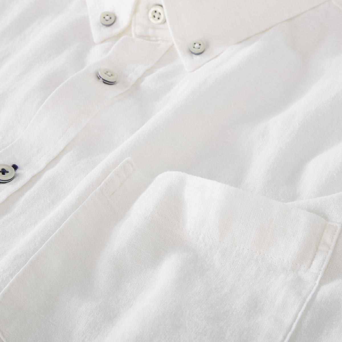 Pfundskerl Freizeithemd mit Leinen weiß